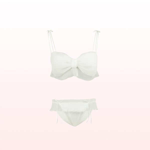White Ribbon Dream - Sweet Whispers Mesh Lingerie Set